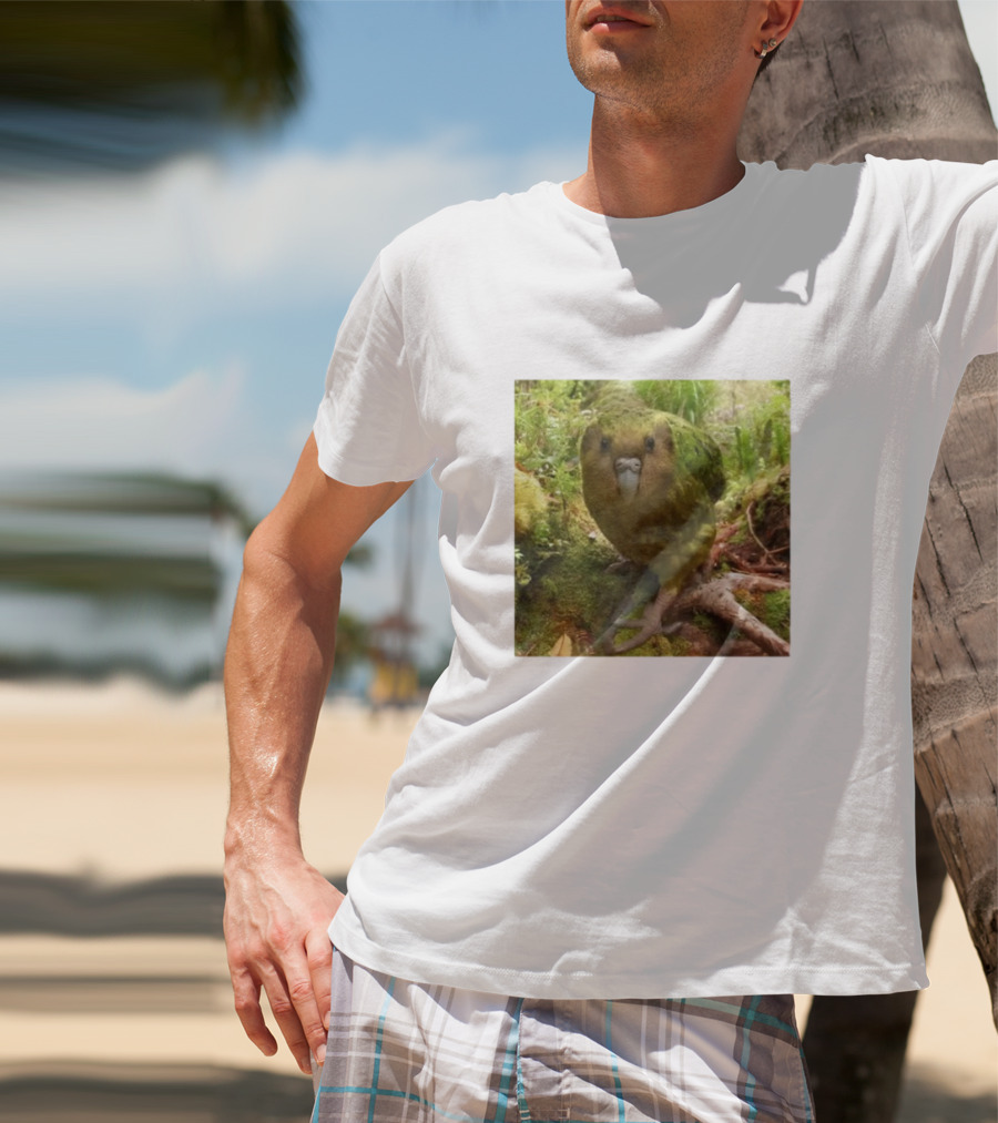Shearling Kakapo Bird In Forest Habitat T-Shirt
