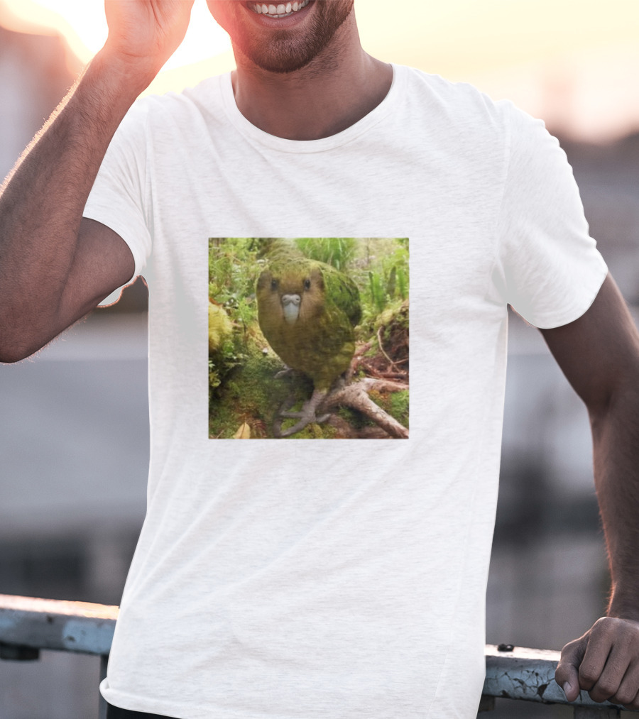Shearling Kakapo Bird In Forest Habitat T-Shirt
