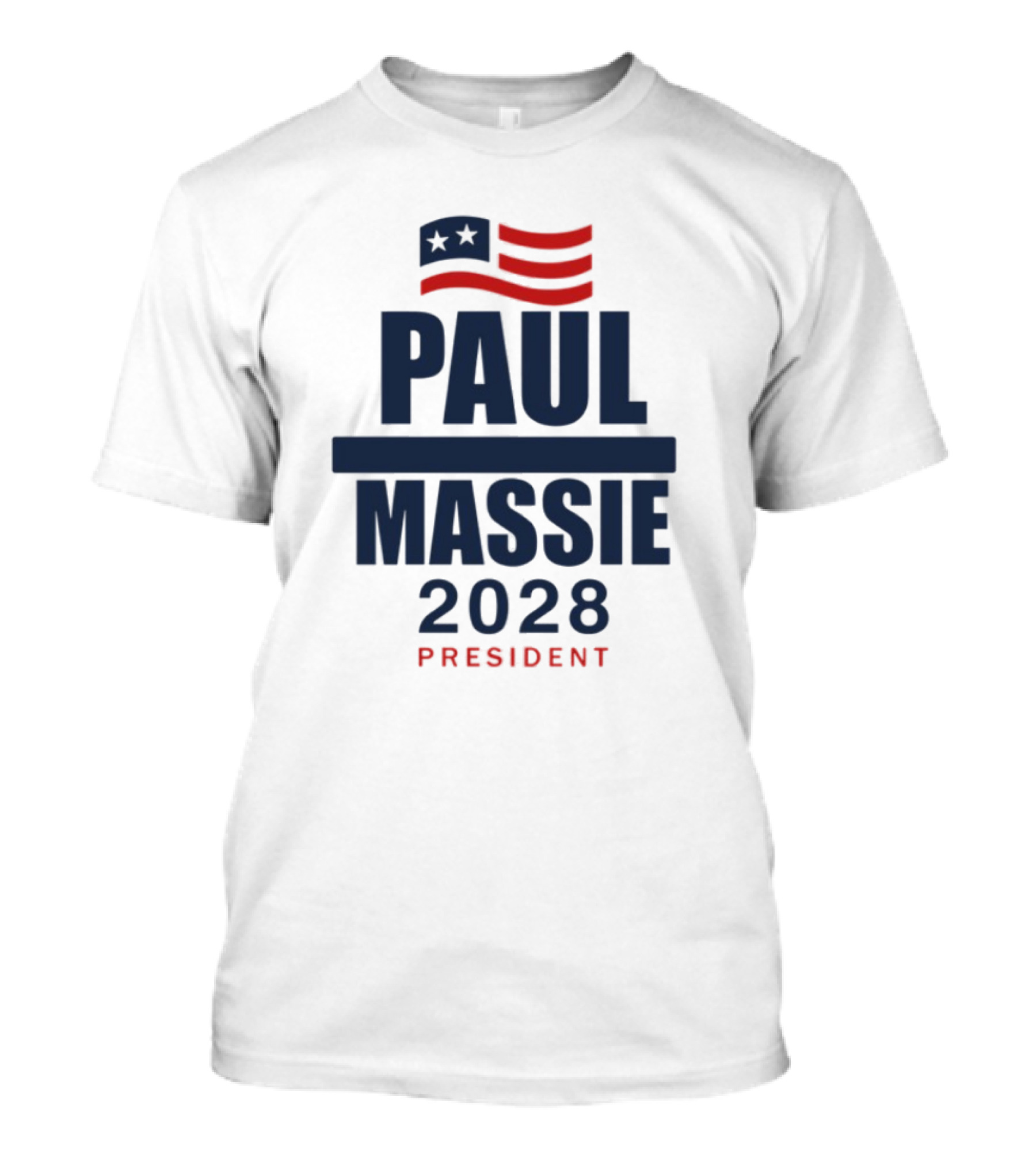 Paul Massie 2028 President Campaign With American Flag Icon T-Shirt