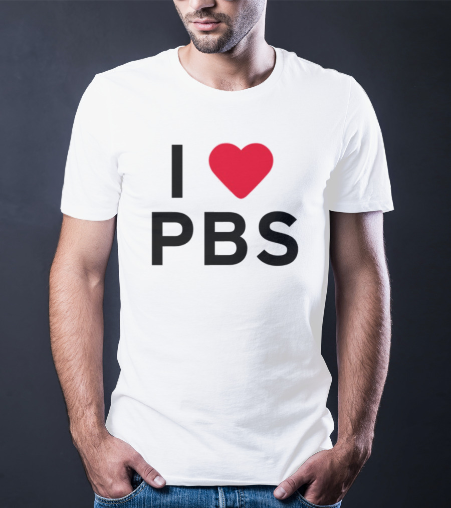 I Love PBS Classic Logo Heart Icon Fan Favorite T-Shirt