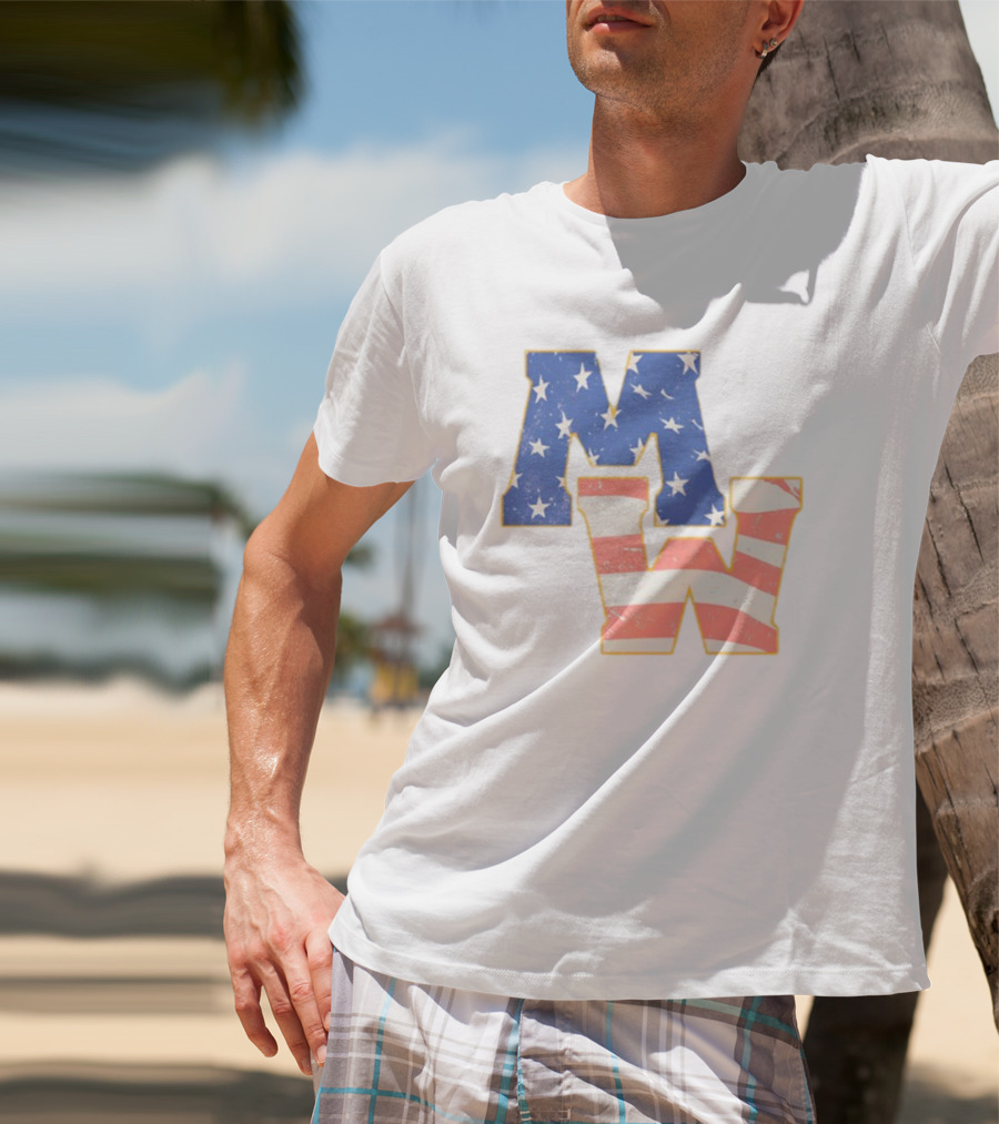 Mw Stars And Stripes American Flag Theme T-Shirt