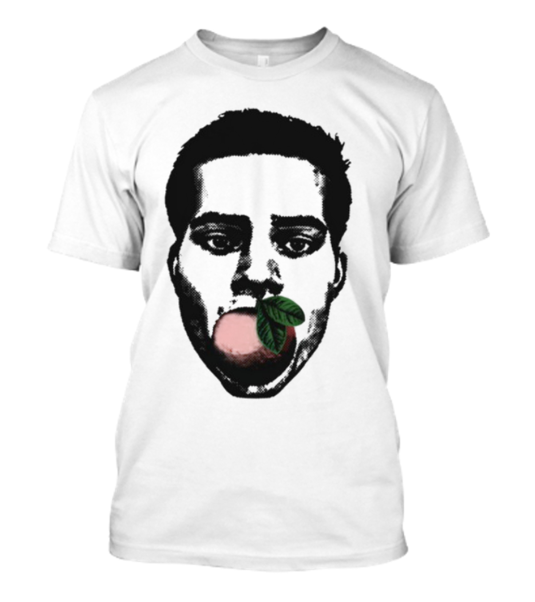 ``` Nick Wilkins Orange Face With Red Apple And Leaves ``` T-Shirt