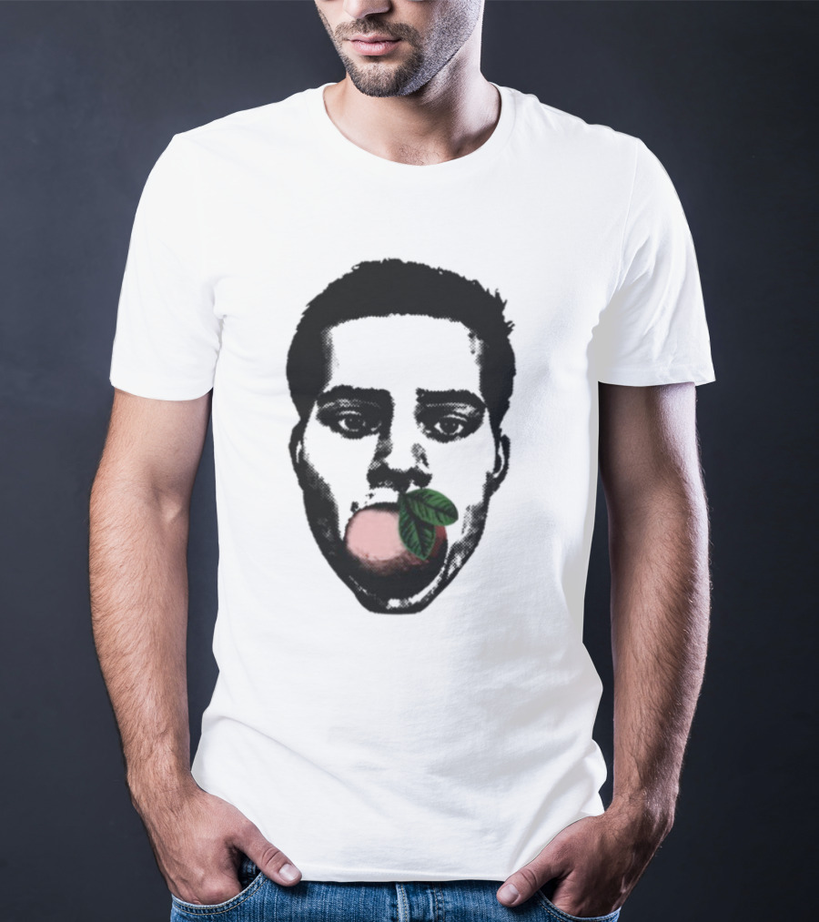 ``` Nick Wilkins Orange Face With Red Apple And Leaves ``` T-Shirt