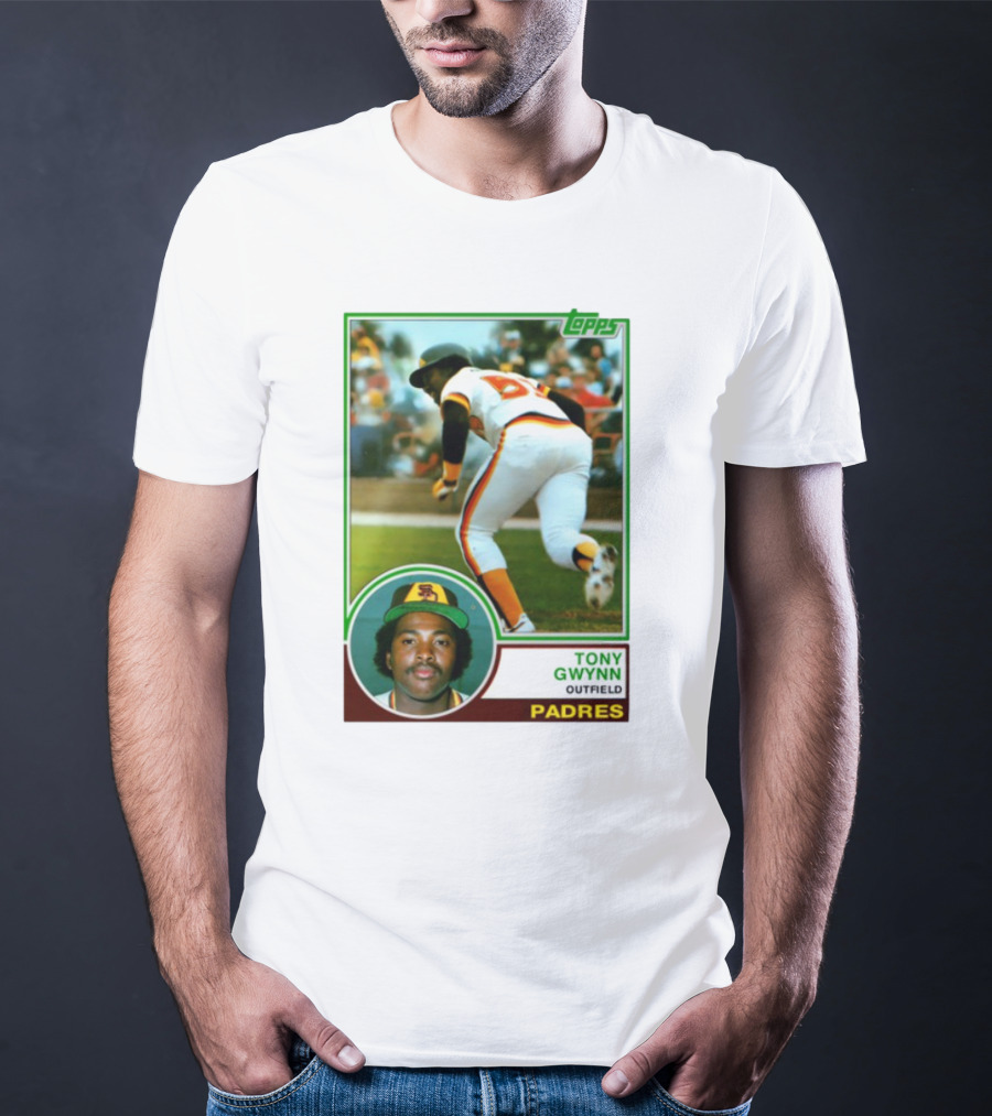 Topps Tony Gwynn Outfield Padres Baseball Card T-Shirt