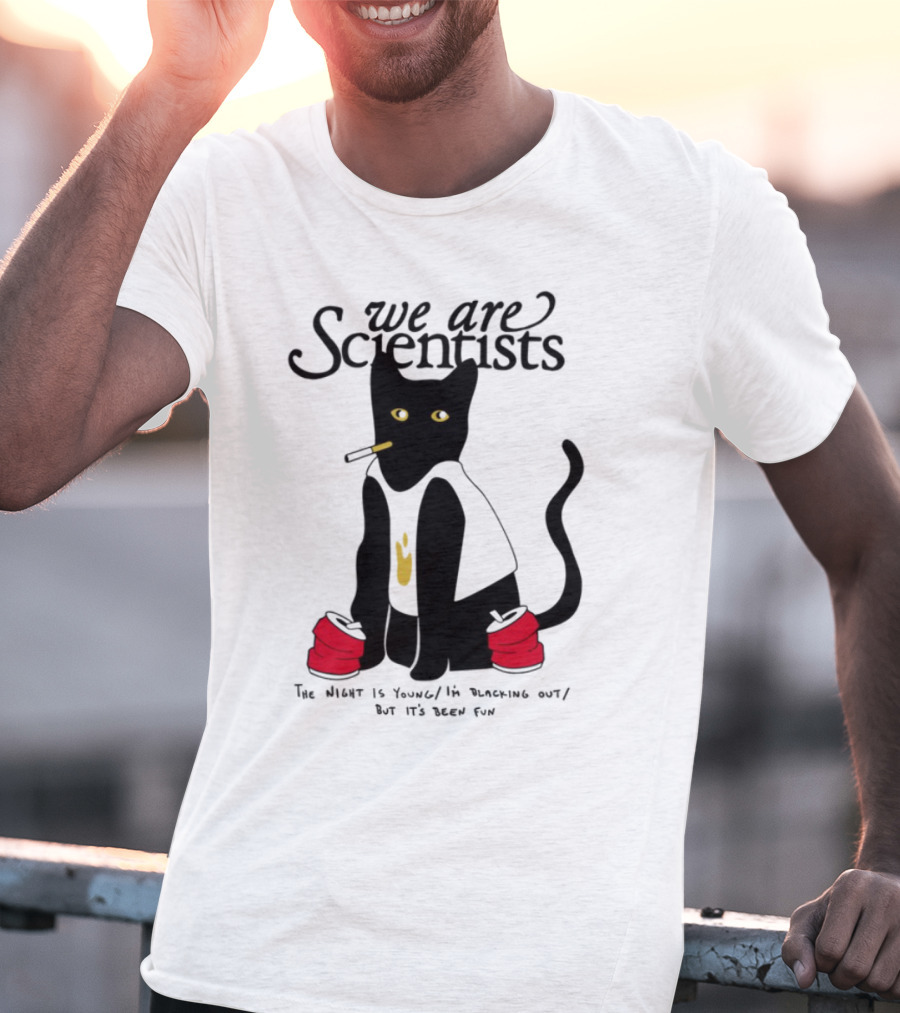 We Are Scientists Washed Up Cat Smoking Red Shoes This Scene Is Dead T-Shirt