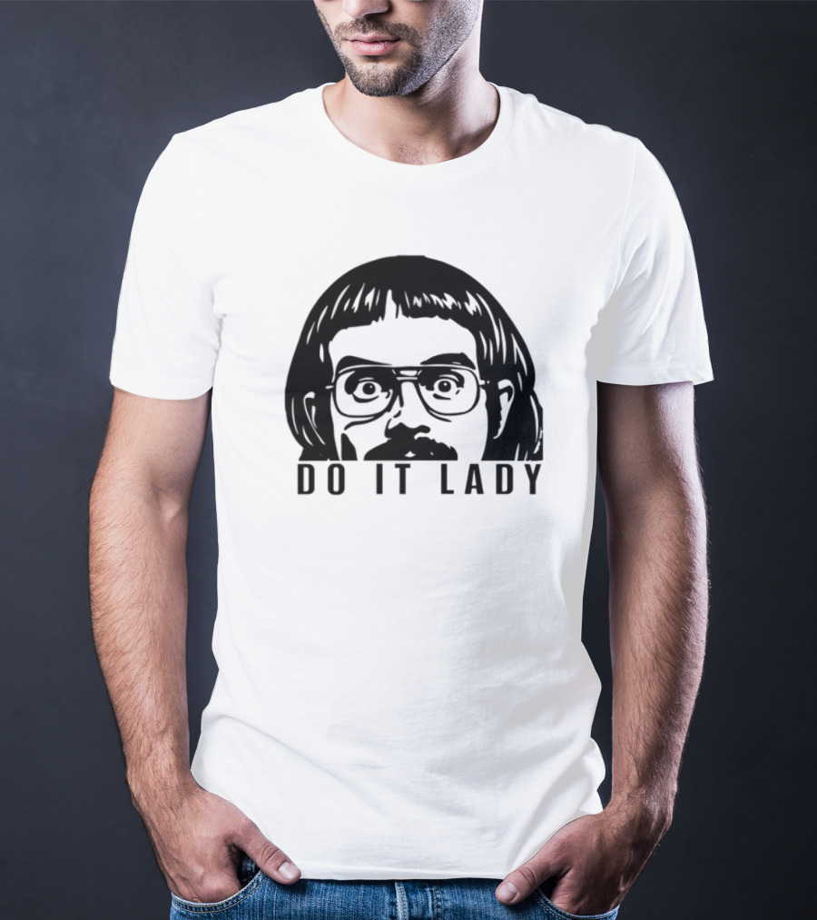 DO IT LADY Peeking Drawing Glasses Face T-Shirt