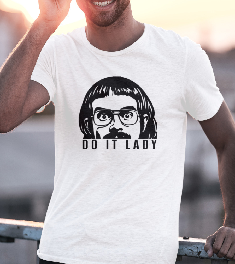 DO IT LADY Peeking Drawing Glasses Face T-Shirt