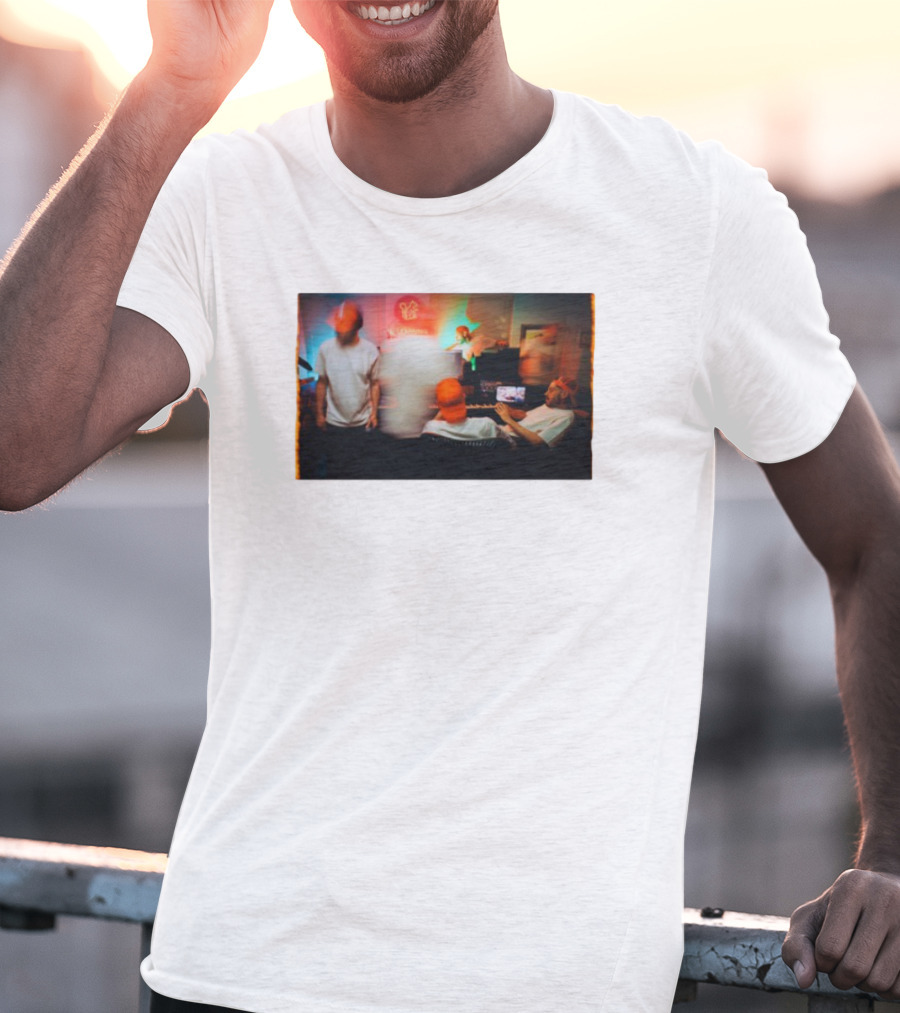 "Evidence Unlearning Studio Orange Hat Musicians In Creative Space" T-Shirt