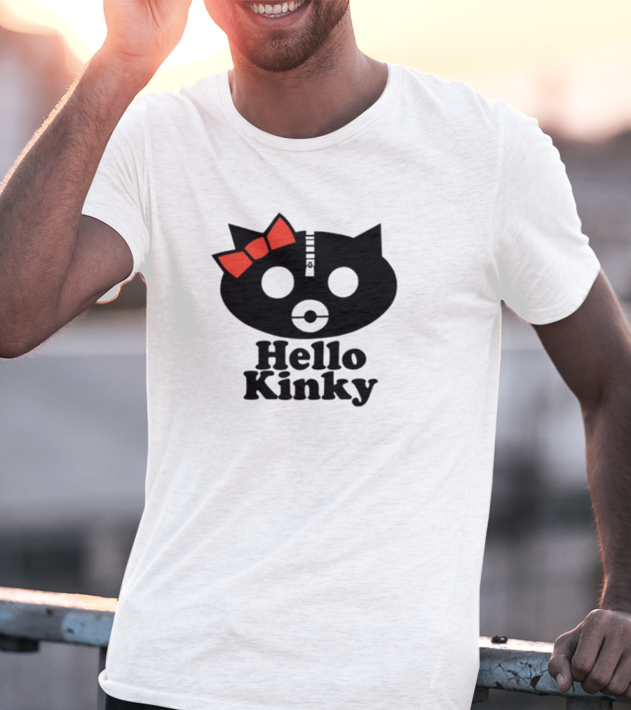 Hello Kinky Kitty With Red Bow Gorillaz T-Shirt
