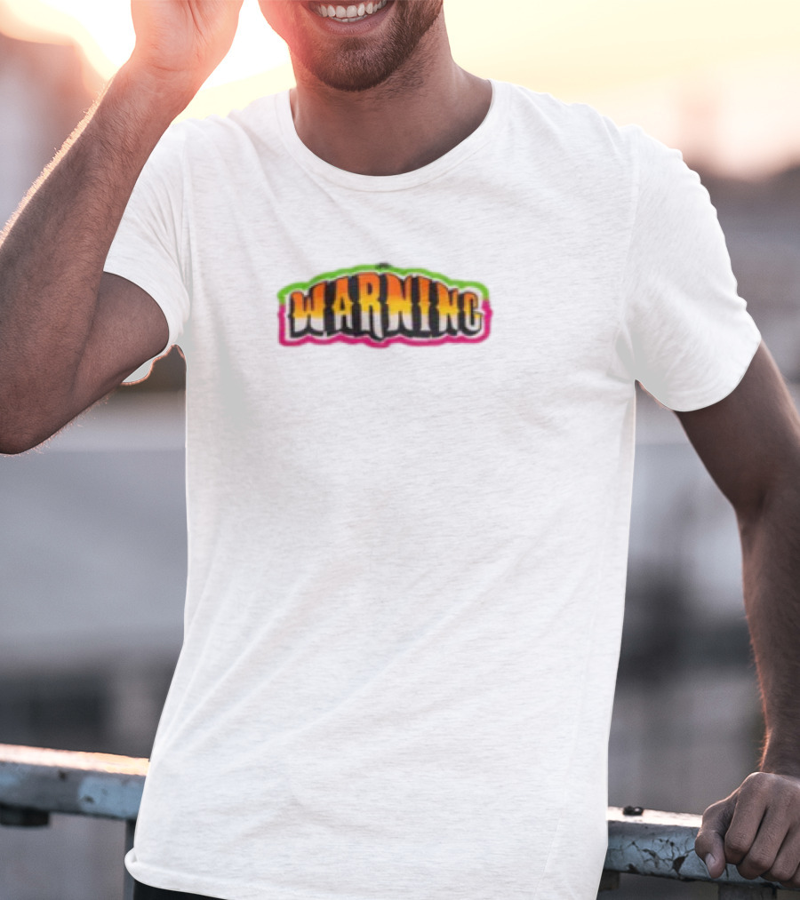 The Warning Neon Gradient Text T-Shirt