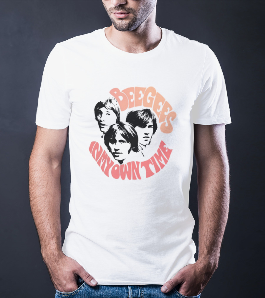 Bee Gees In My Own Time Orange And Red Text T-Shirt
