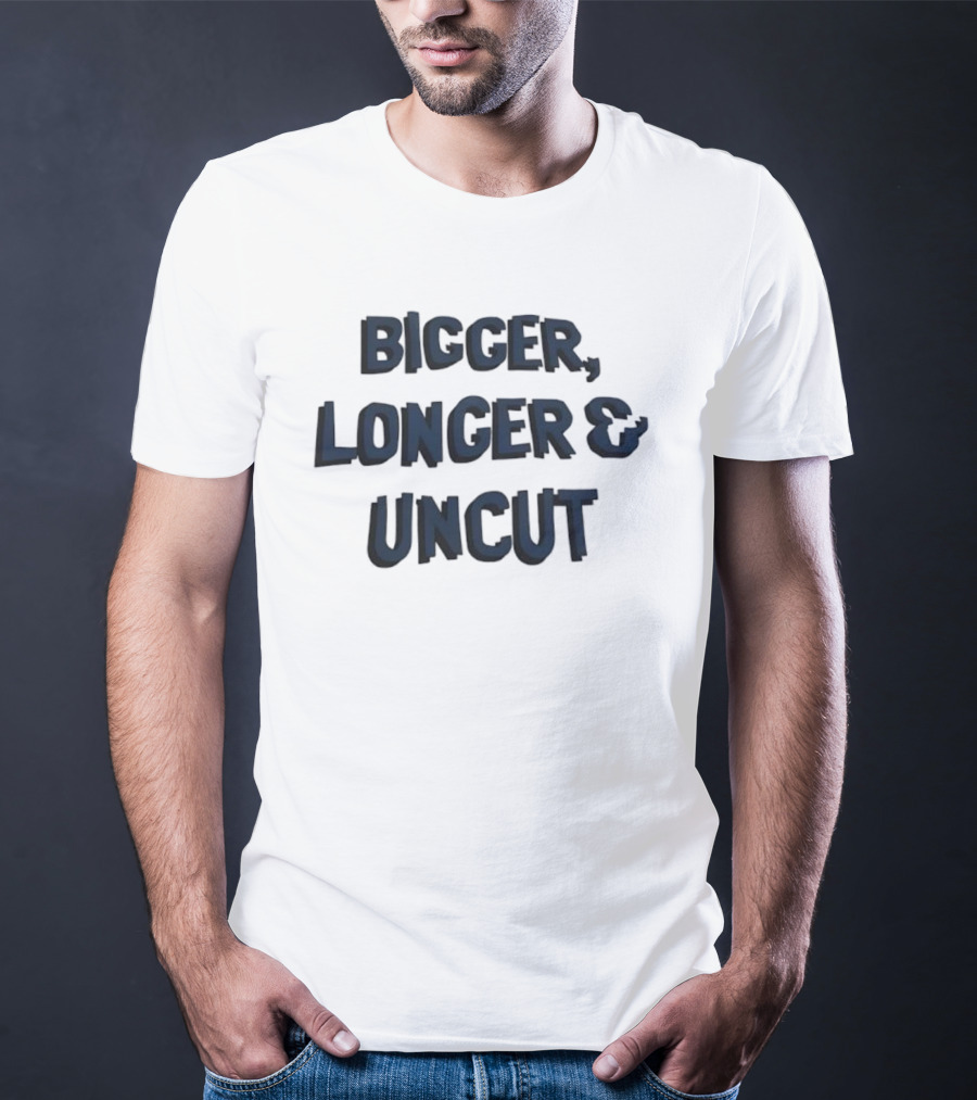 Bigger Longer Uncut Typography Style T-Shirt