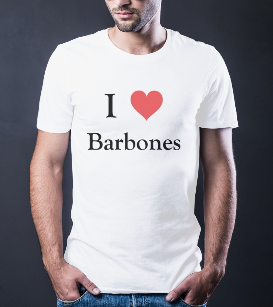 Gabrielvargas_8 I Heart Barbones Bold Text Red Heart Graphic T-Shirt