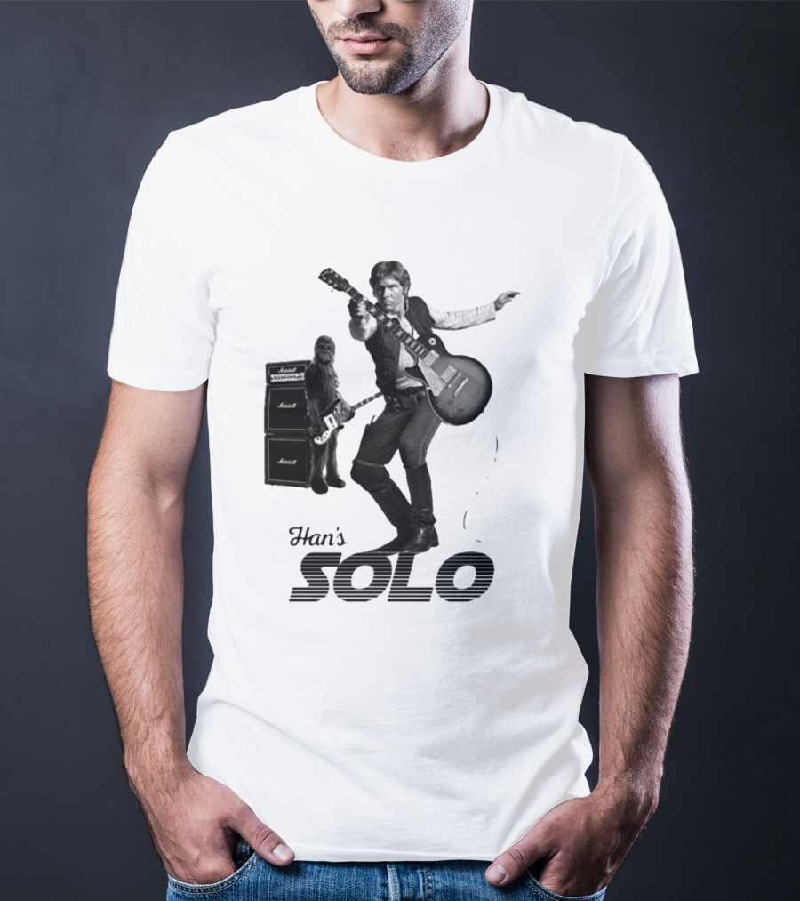 Han_s Solo Chewbacca Guitar Marshall Star Wars T-Shirt