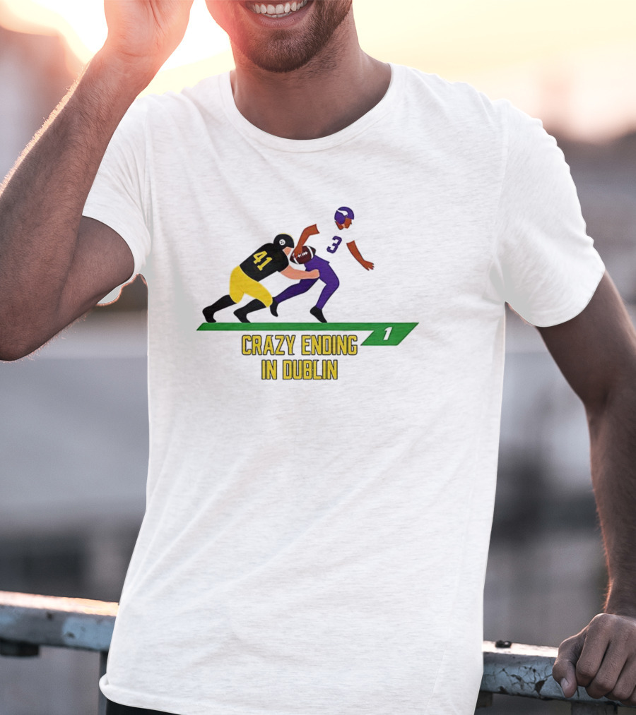 NFL Moment Steelers Vikings Crazy Ending In Dublin Number 41 Tackles Number 3 T-Shirt