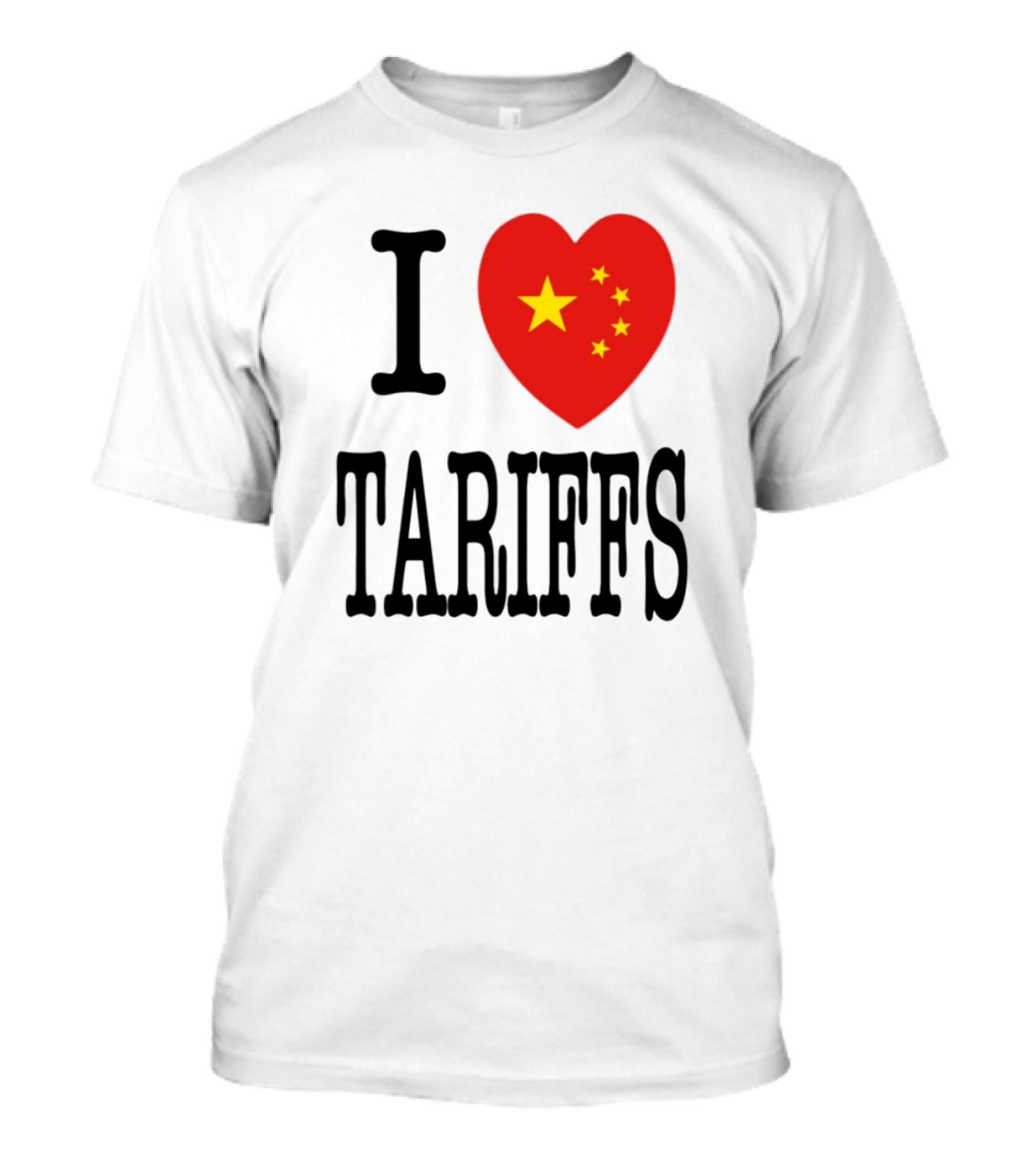 Flags Heart Tariffs China Stars T-Shirt
