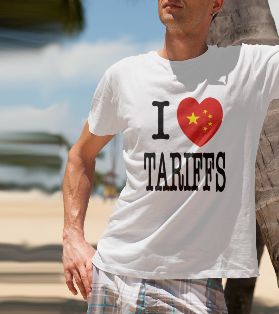 Flags Heart Tariffs China Stars T-Shirt