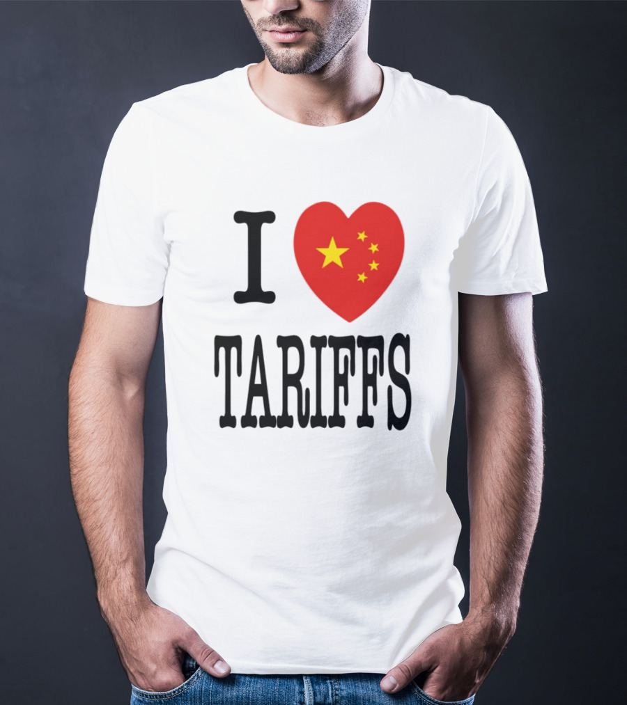 Flags Heart Tariffs China Stars T-Shirt
