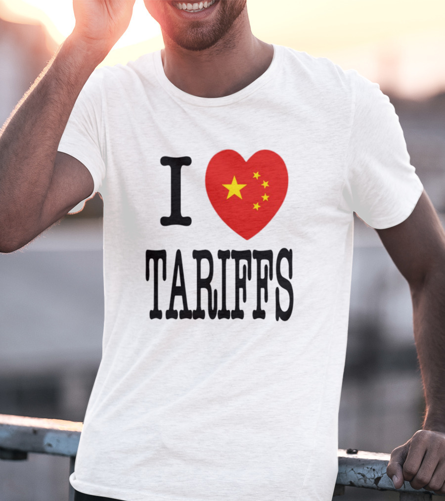 Flags Heart Tariffs China Stars T-Shirt