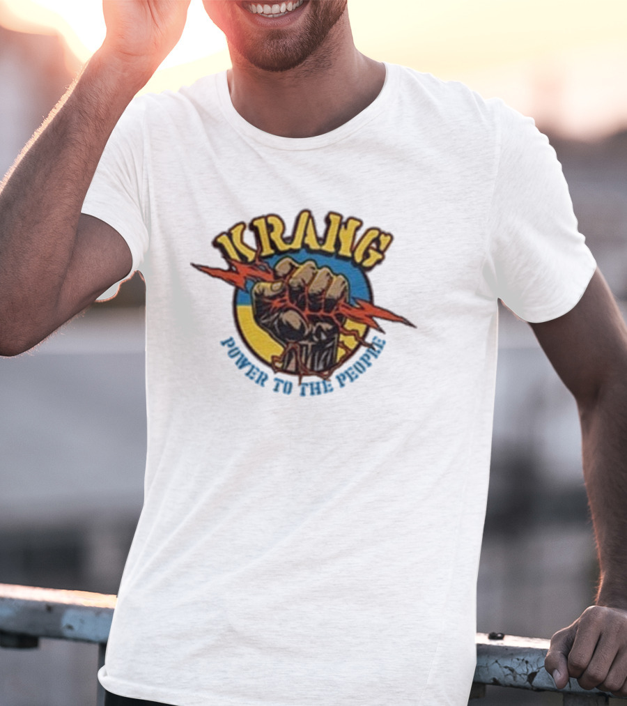 Krang Power To The People Fist With Lightning Bolt T-Shirt