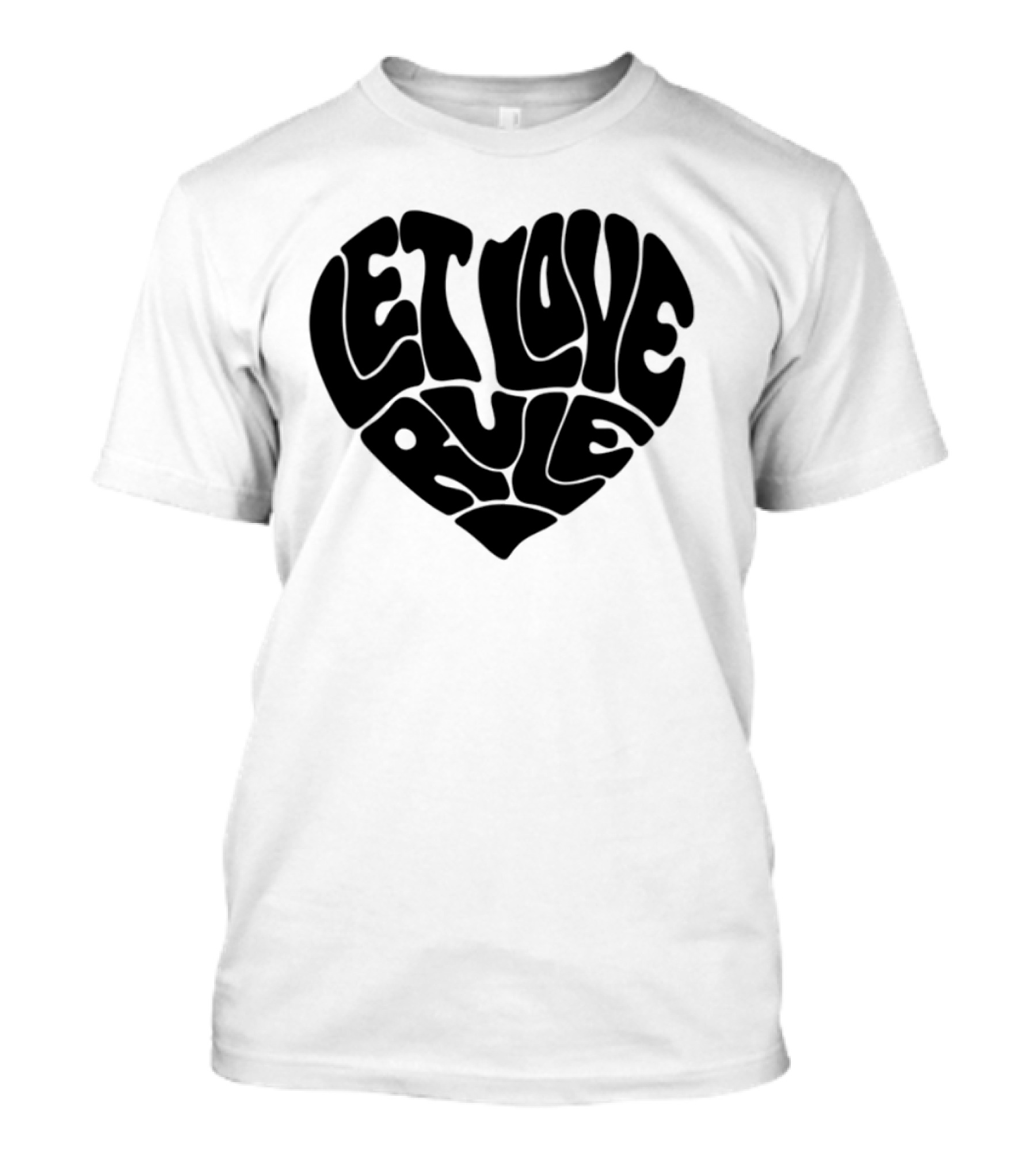 Lennykravitz Let Love Rule Heart Text Portrait Style T-Shirt