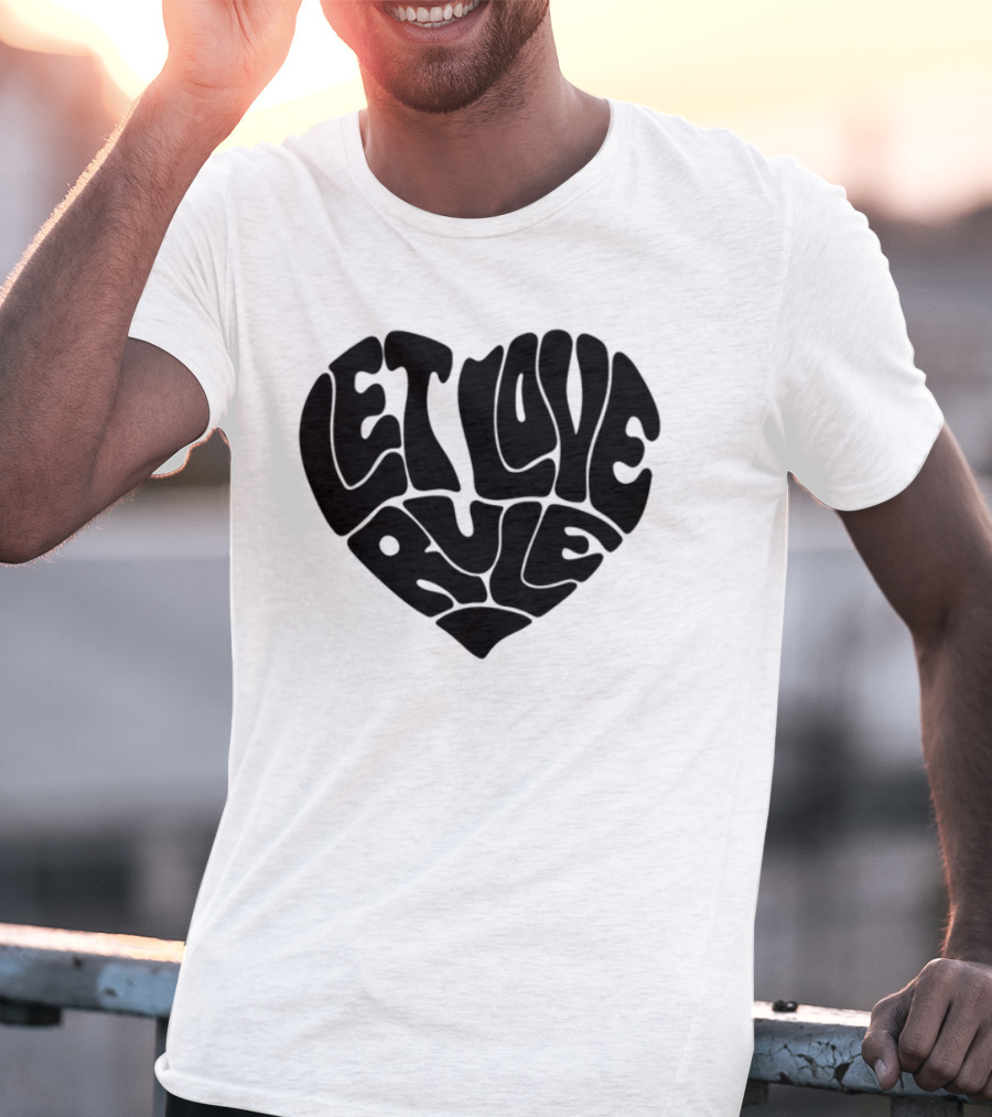 Lennykravitz Let Love Rule Heart Text Portrait Style T-Shirt