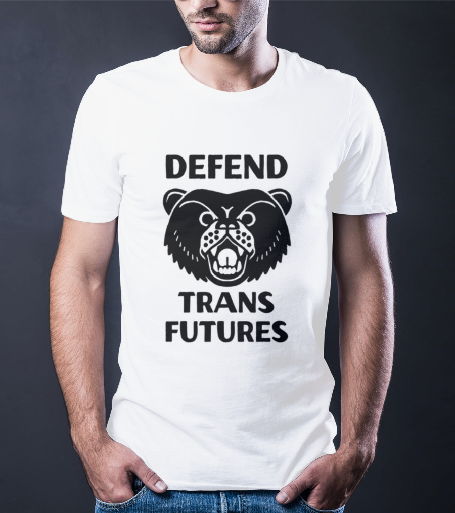 Defend Trans Futures Bear Symbol With Fangs T-Shirt