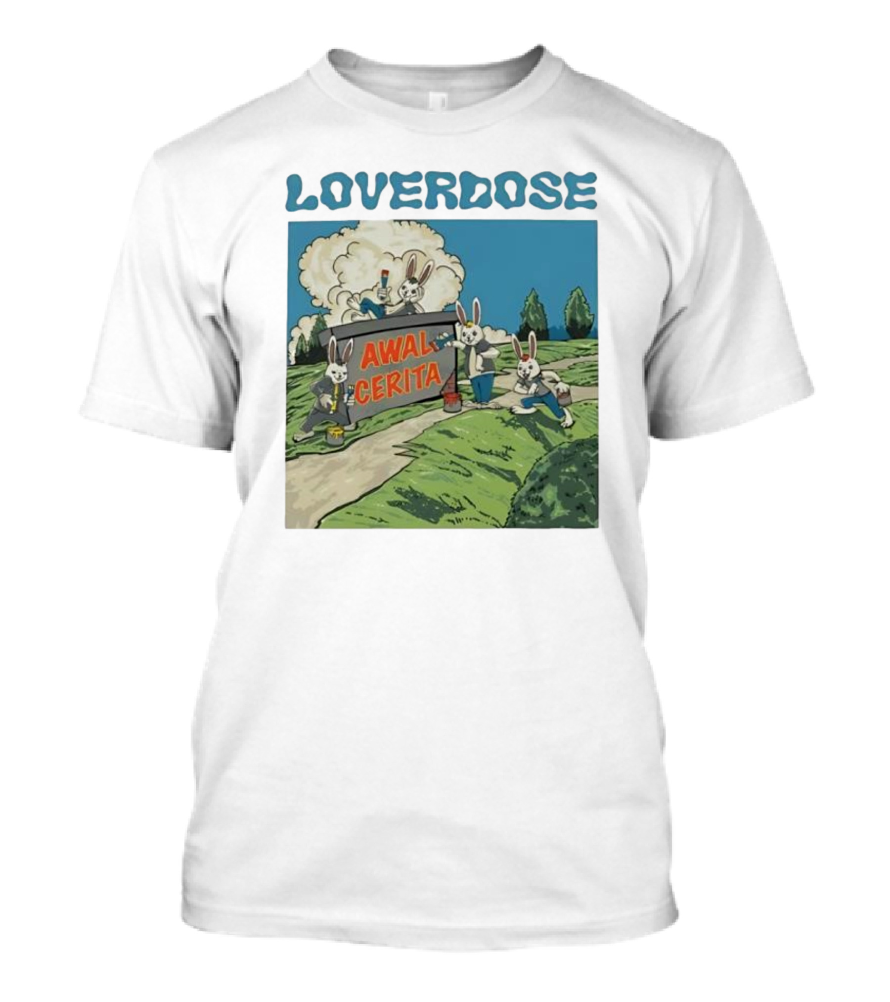 Loverdose Awal Cerita Rabbits Painting Sign T-Shirt
