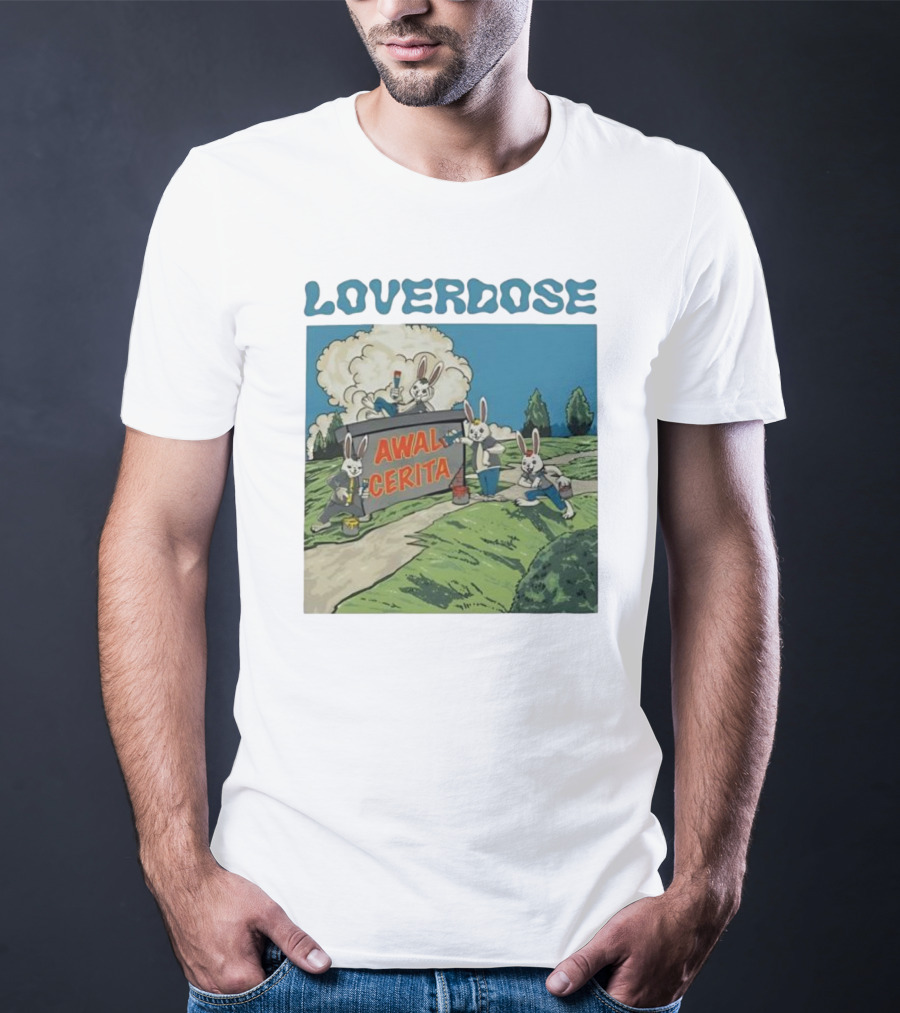 Loverdose Awal Cerita Rabbits Painting Sign T-Shirt