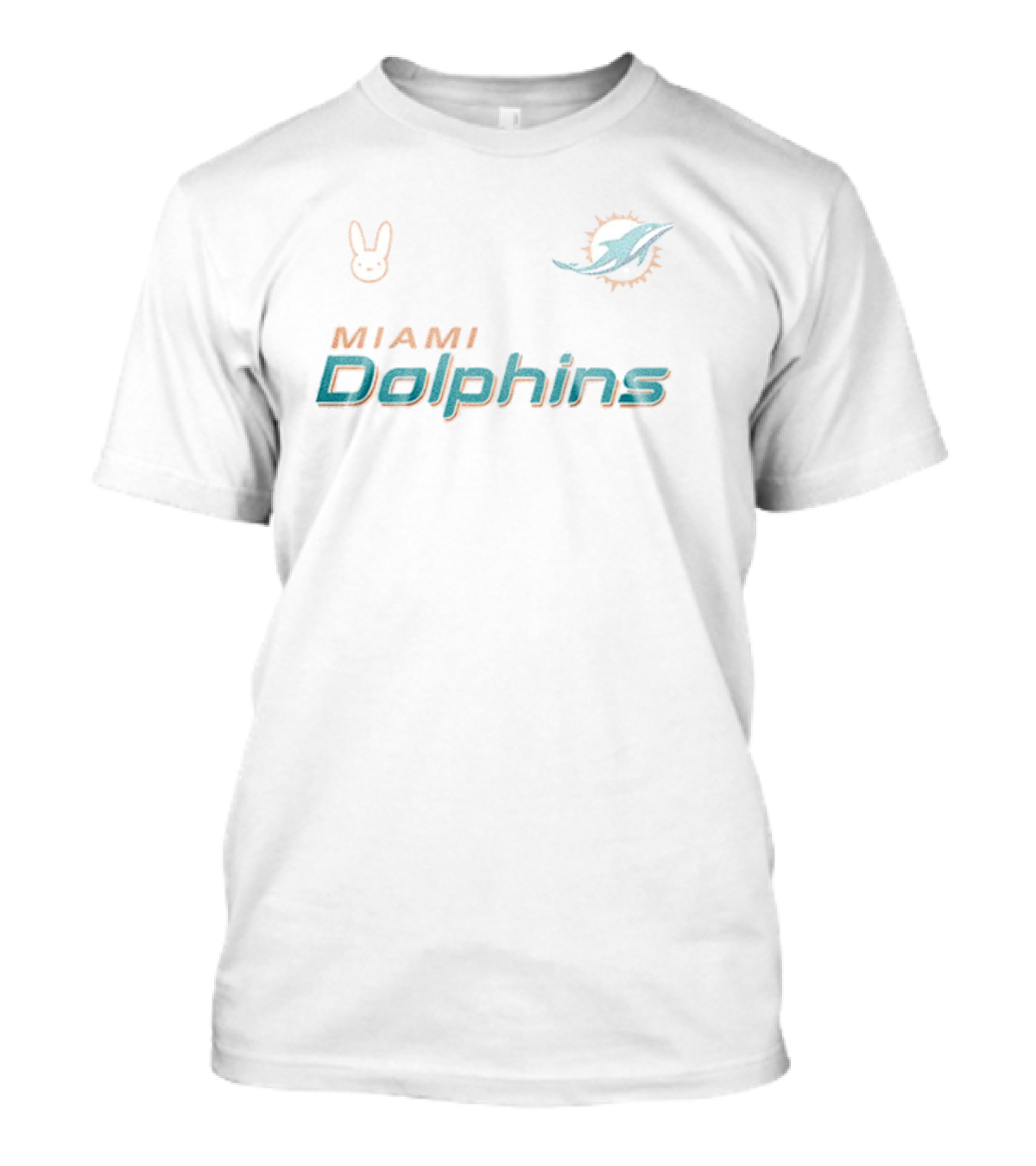Miami Dolphins Bad Bunny Collaboration Frog Mascot Signature T-Shirt