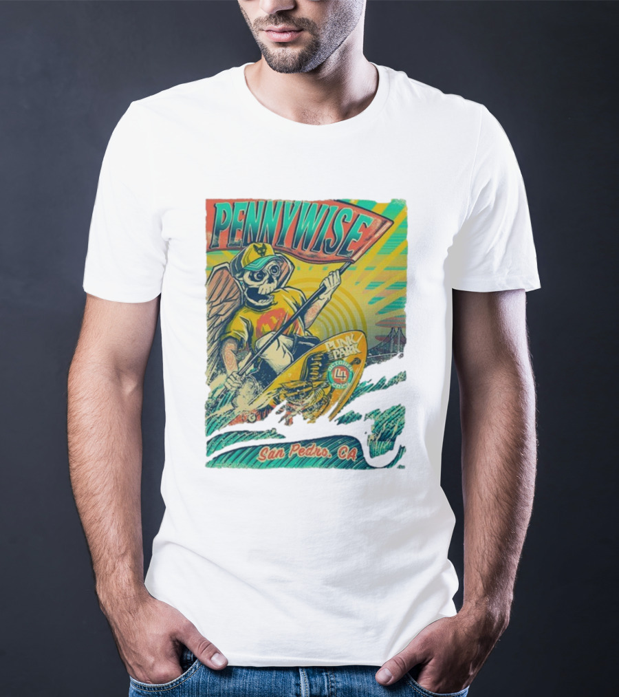 Pennywise Skeleton Surf Punk In The Park October 4 2025 San Pedro CA T-Shirt