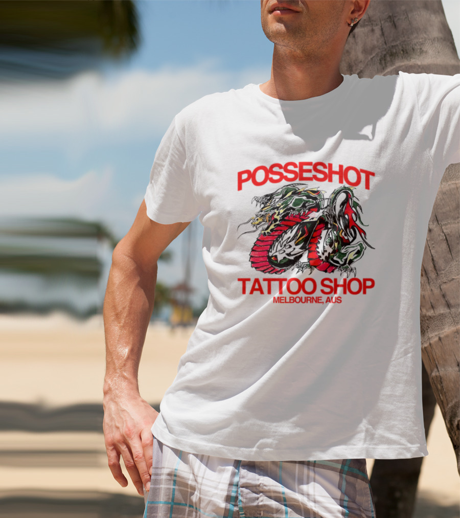 Posseshot Tattoo Shop Melbourne Aus Dragon Art T-Shirt