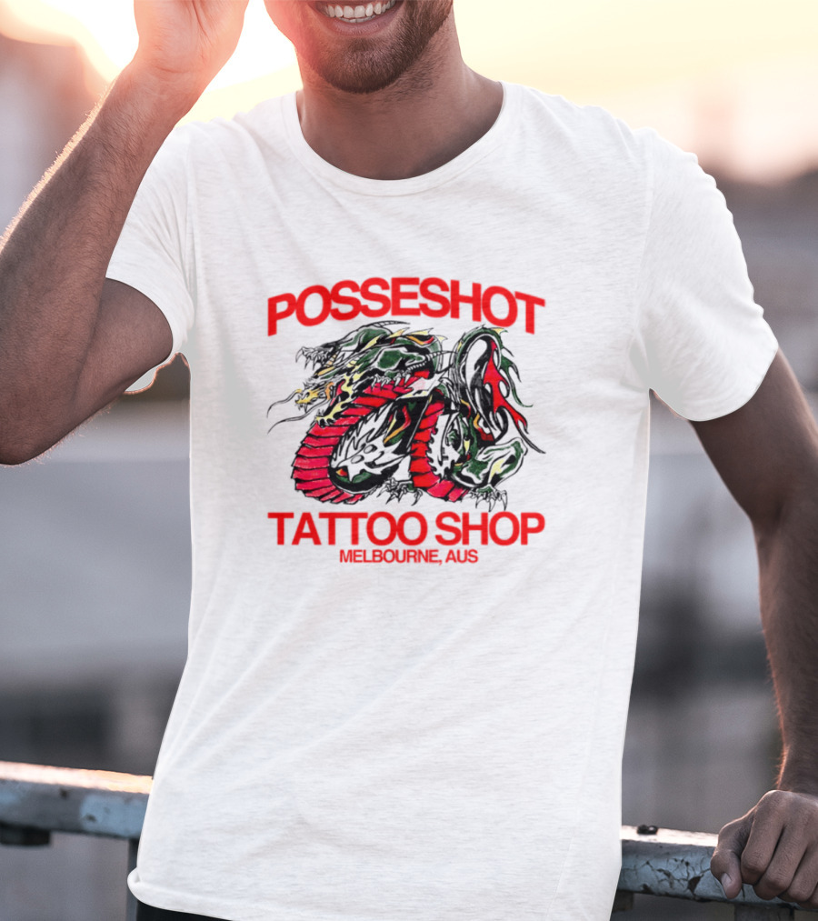 Posseshot Tattoo Shop Melbourne Aus Dragon Art T-Shirt