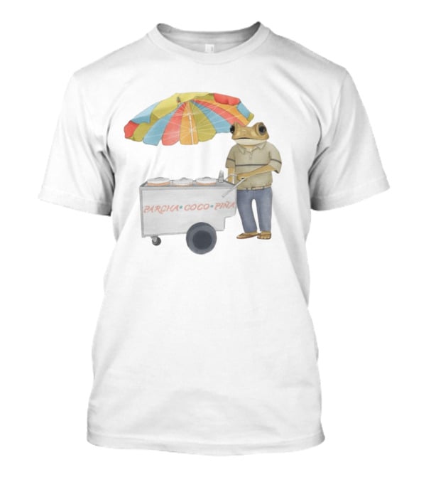 Parcha Coco Piña Frog Vendor With Colorful Umbrella T-Shirt
