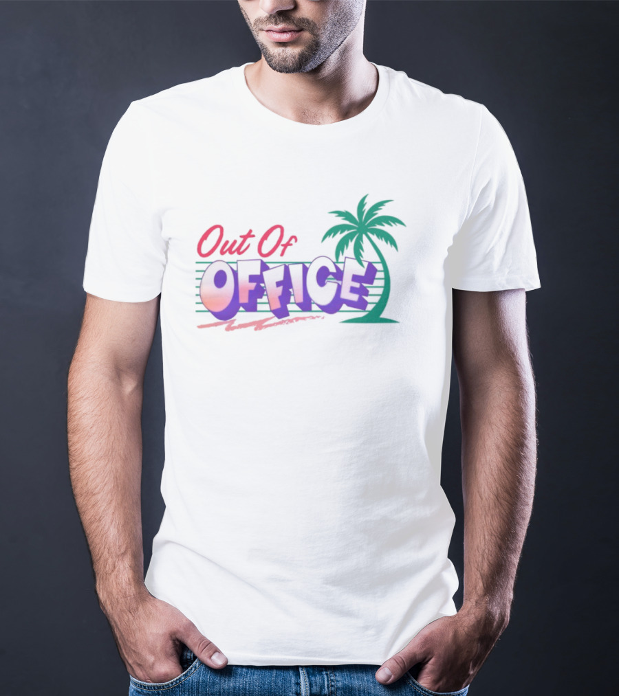 Out Of Office Tropical Palm Tree Retro Style T-Shirt