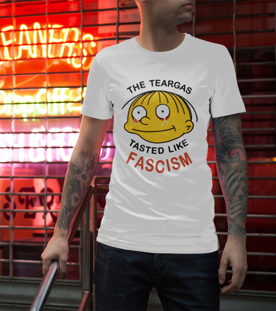 The Teargas Tasted Like Fascism Yellow Cartoon Face T-Shirt