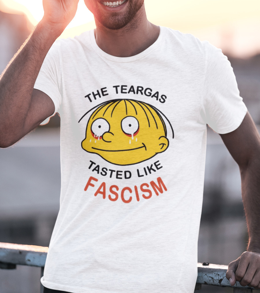 The Teargas Tasted Like Fascism Yellow Cartoon Face T-Shirt