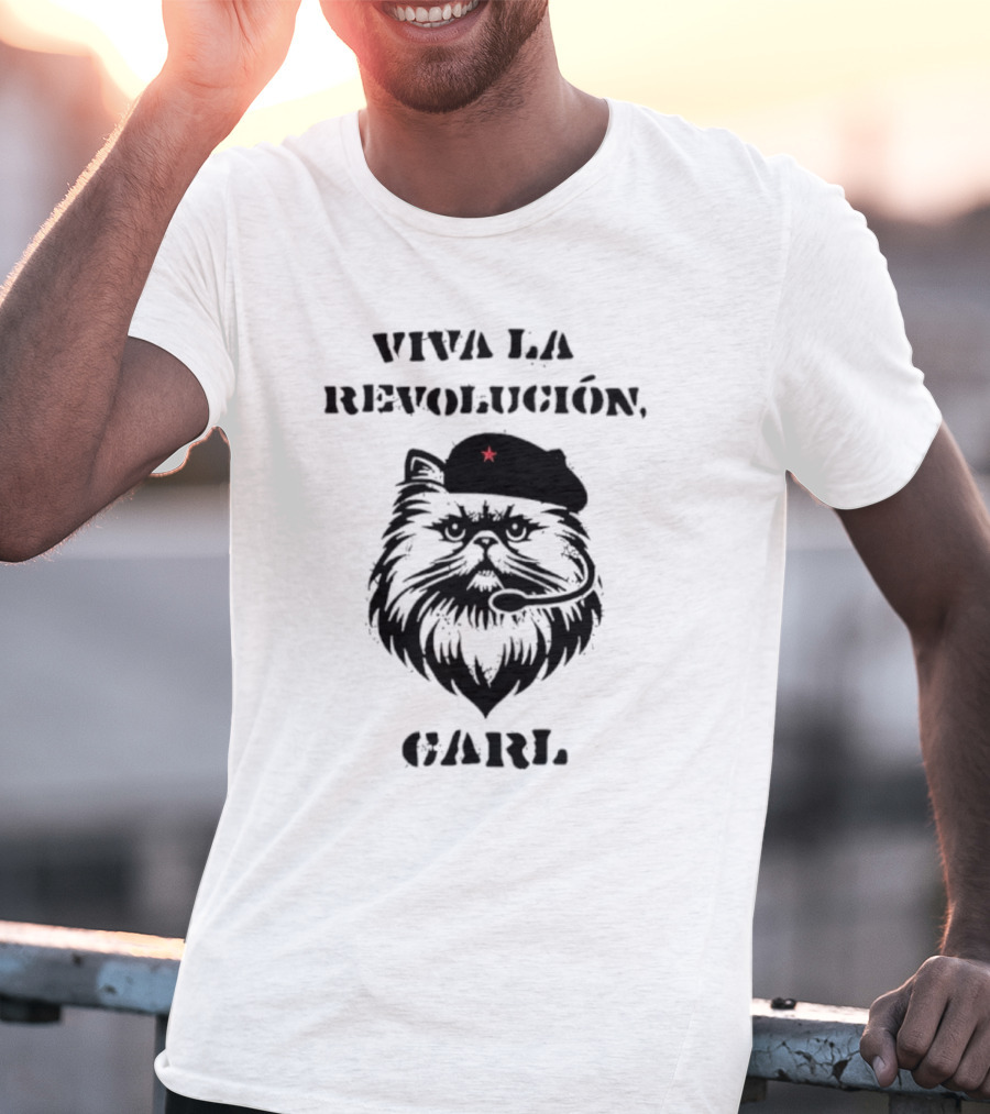 Viva La Revolucion Carl 2025 Cat Red Star Iconic Style T-Shirt