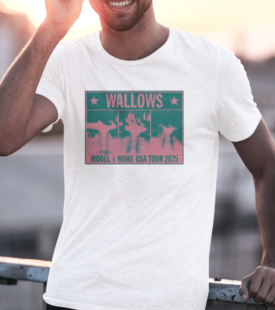 Wallows Model & More USA Tour 2025 Colorblock Faces T-Shirt