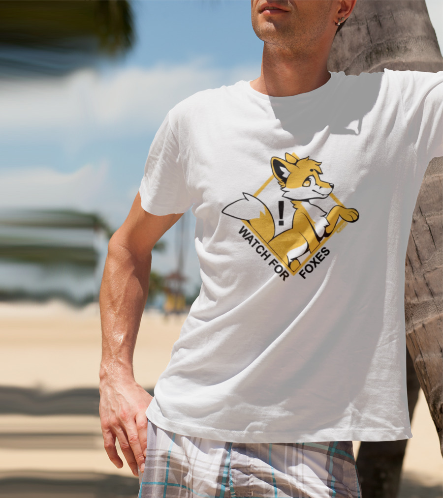 For Foxes Yellow And Black Fox Illustration T-Shirt