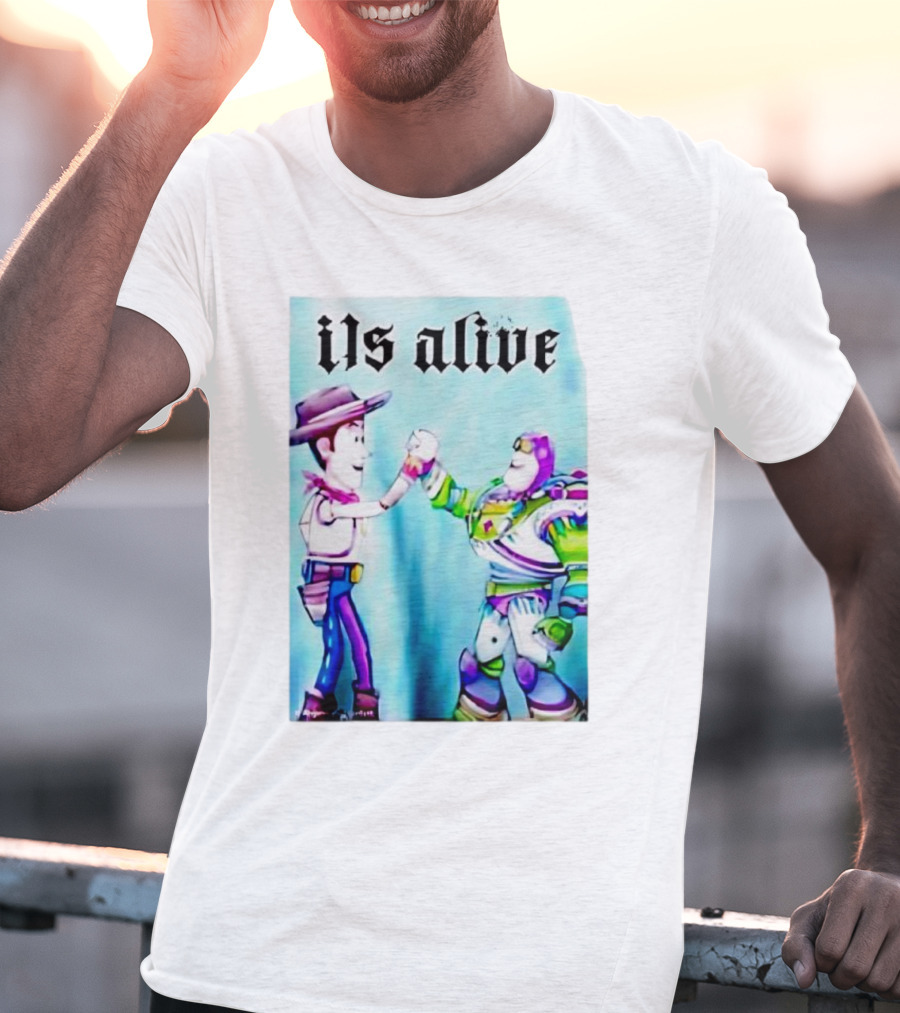 Ils Alive Woody And Buzz Lightyear Fist Bump T-Shirt