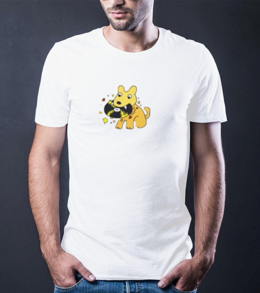 Yellow Jasper Dog With Cosmic Black Cat T-Shirt
