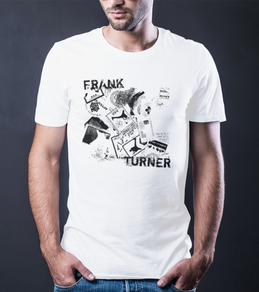 Frank Turner The Next 10 Years Black Rose And Music Collage T-Shirt