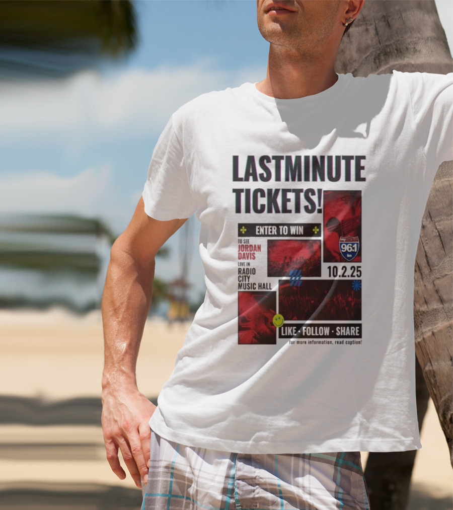 Last Minute Tickets Enter To Win Oct 2 2025 Radio City Music Hall 96.1 T-Shirt