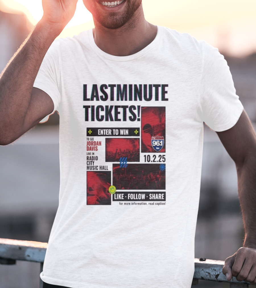 Last Minute Tickets Enter To Win Oct 2 2025 Radio City Music Hall 96.1 T-Shirt