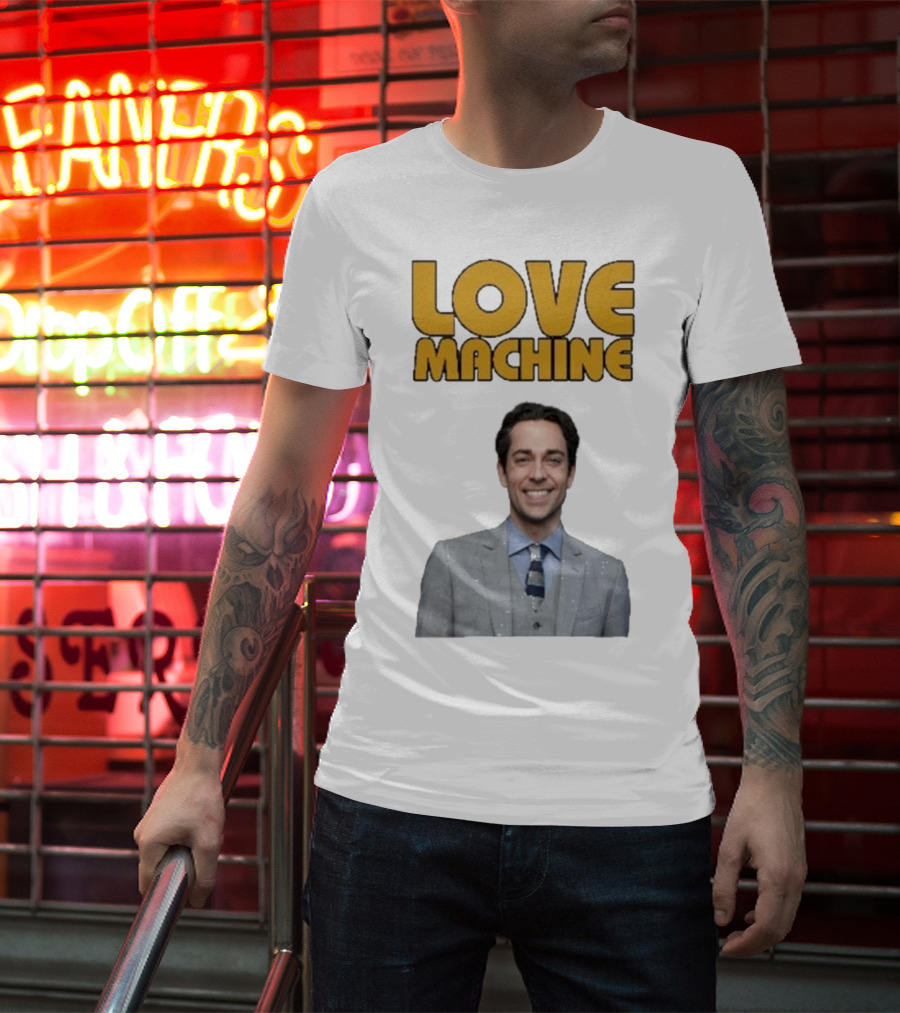 Zachary Levi Love Machine Raglan Smiling Style T-Shirt