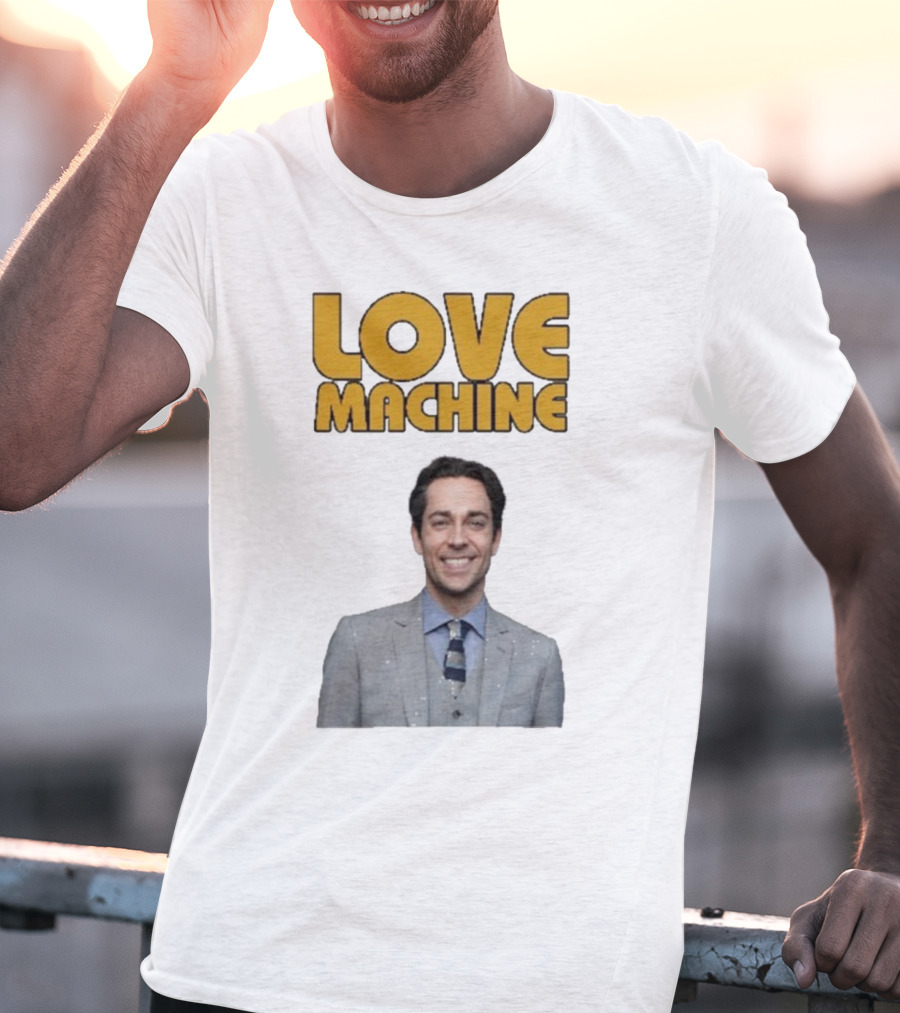 Zachary Levi Love Machine Raglan Smiling Style T-Shirt