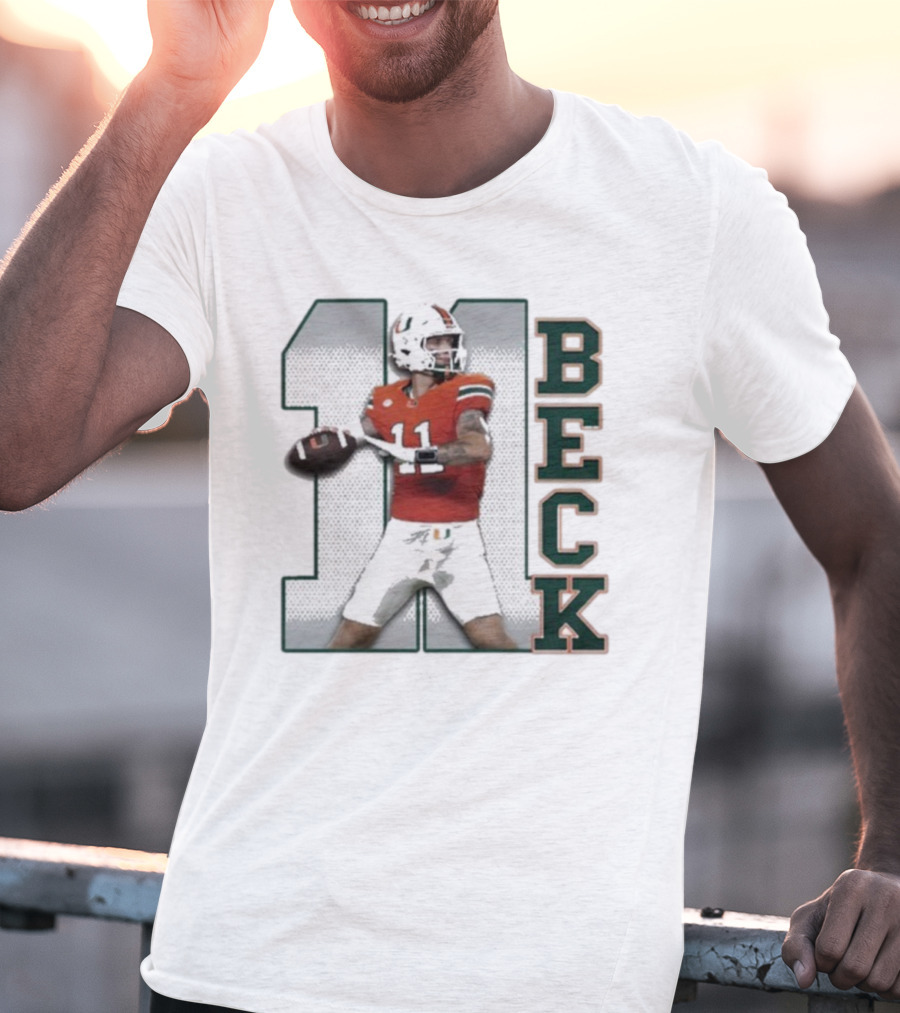 Miami Hurricanes Carson Beck #11 Player Tribute T-Shirt