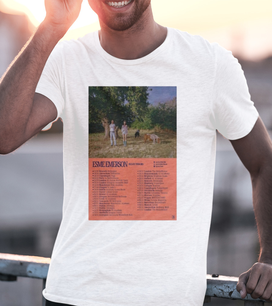 ESME EMERSON UK EU Tour 2025 Dates Featuring Dublin Paris Amsterdam London Glasgow Barcelona T-Shirt