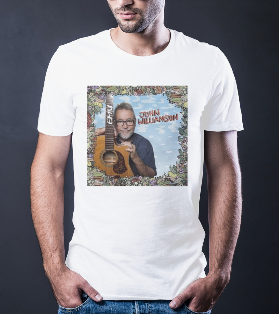 John Williamson EMU Guitar Ausmusic Floral Border T-Shirt